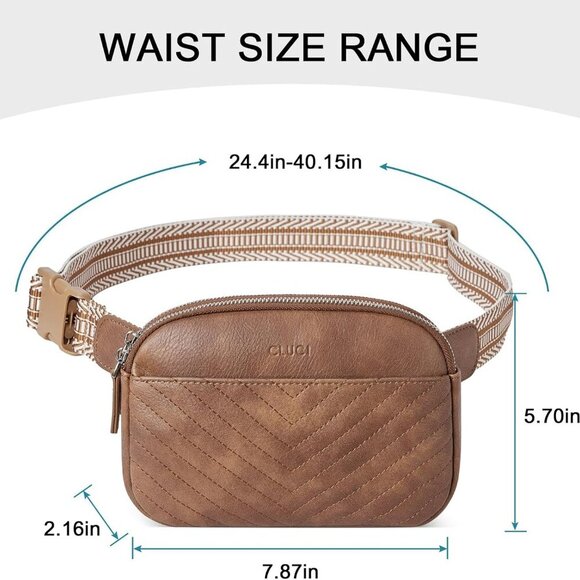Belt Bag for Women, Mini Everywhere Crossbody Waist Bag Adjustable Strap, Vegan - Picture 3 of 7